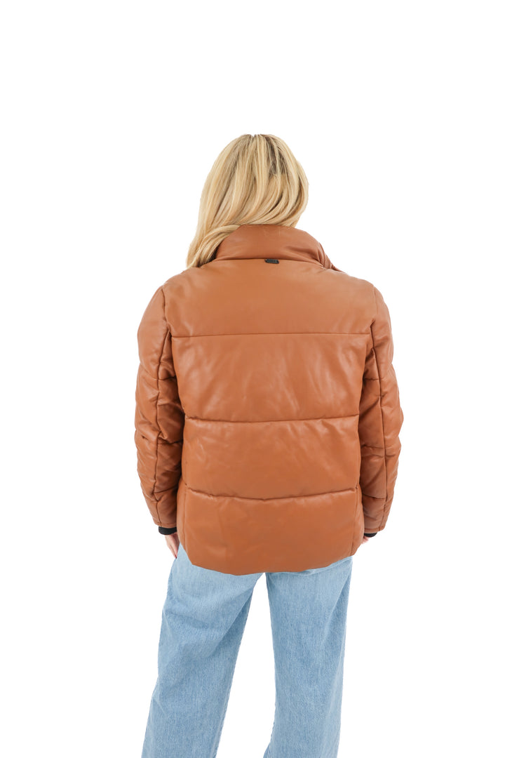 marc jacobs brown puffer jacket (m; retail $388)