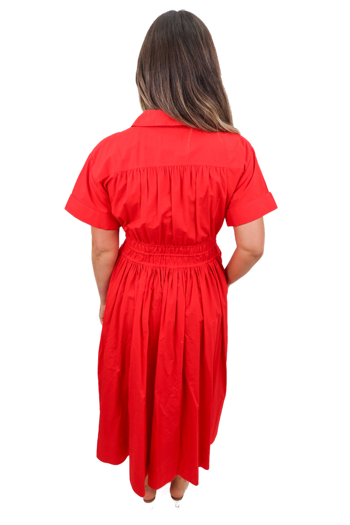j.crew red linen maxi dress (6; retail $178)