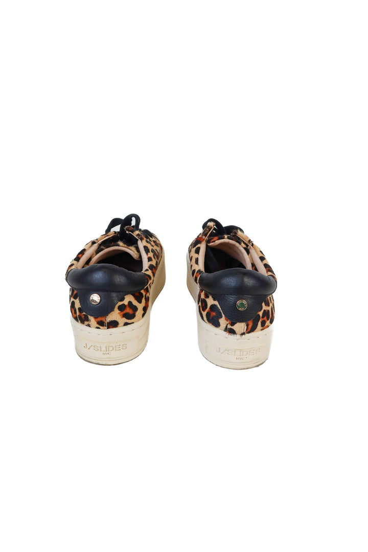 J/Slides Leopard Hair Leather Platfrom Sneakers (7; retail $150)