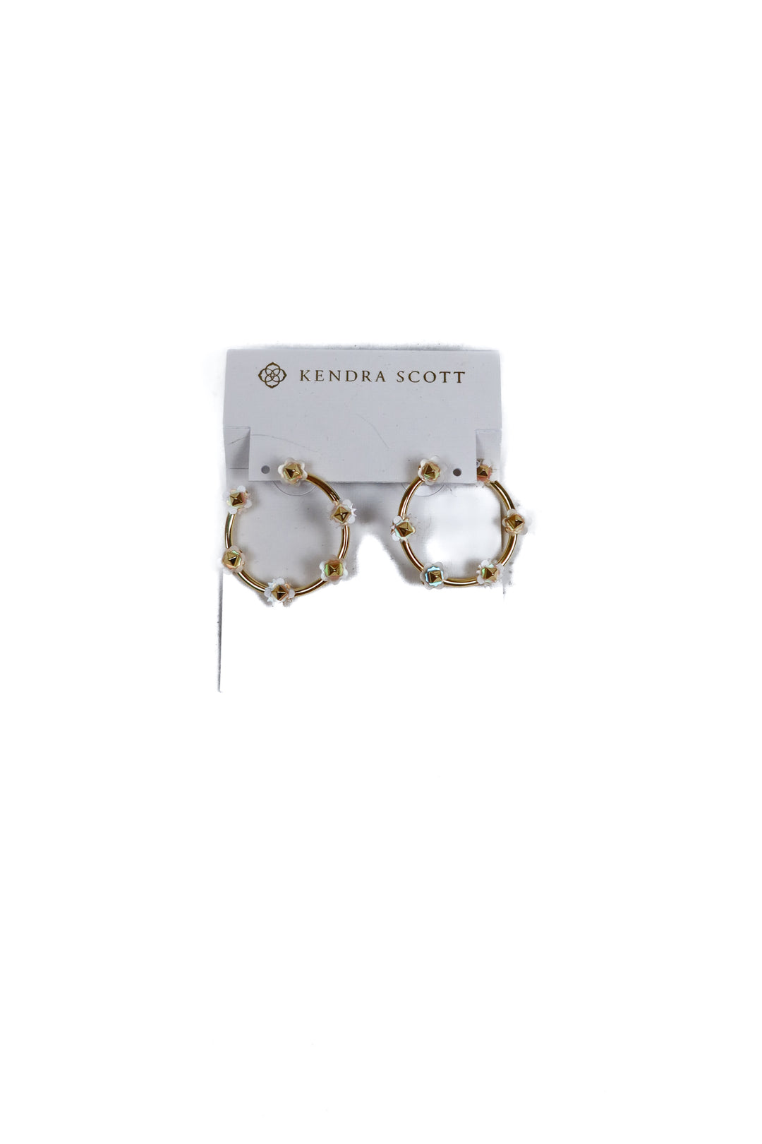kendra scott gold hoop floral earrings