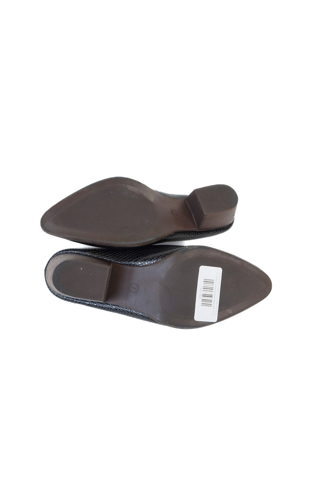 Modern Rush Black Snake Embossed Heeled Mules NWOT (7)
