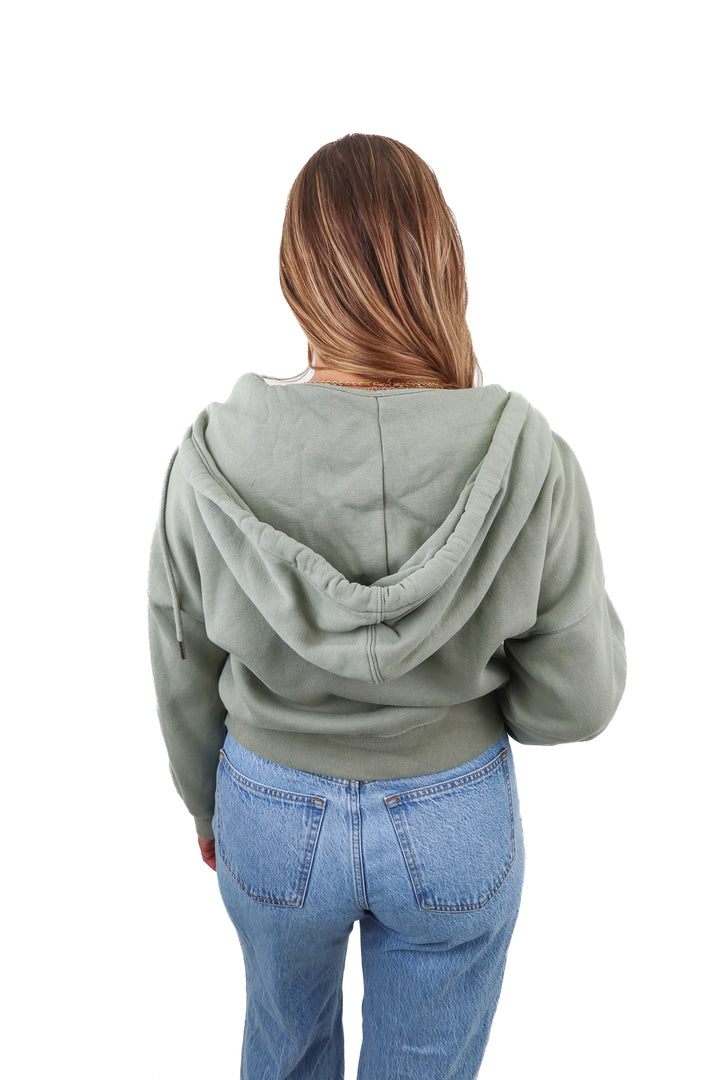 abercrombie & fitch green zip up (M; retail $80)
