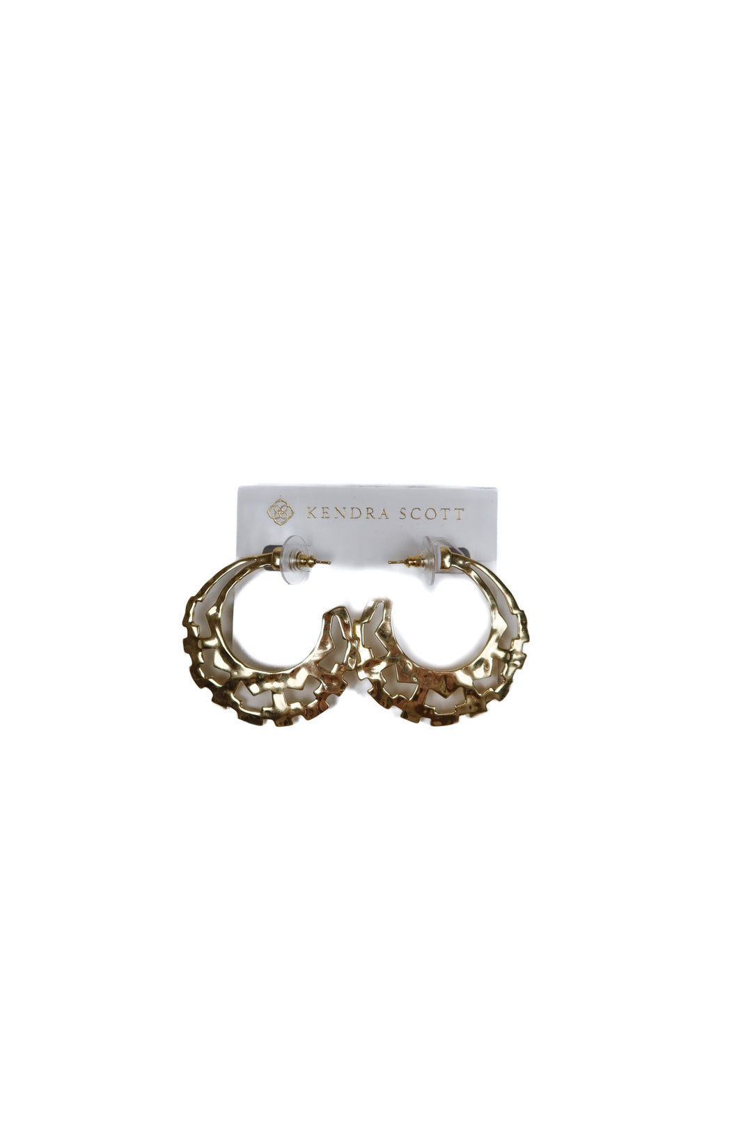 kendra scott gold cutout hoop earrings