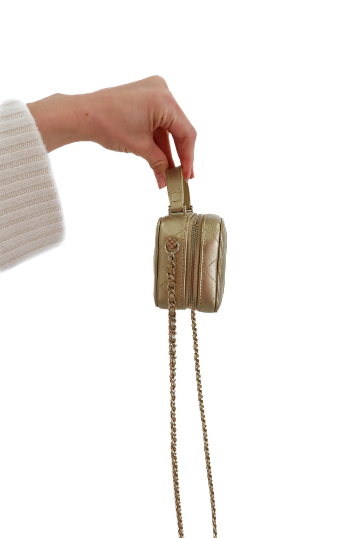 Chanel Metallic Quilted Lambskin Mini Vanity Purse (est. retail $5,400)