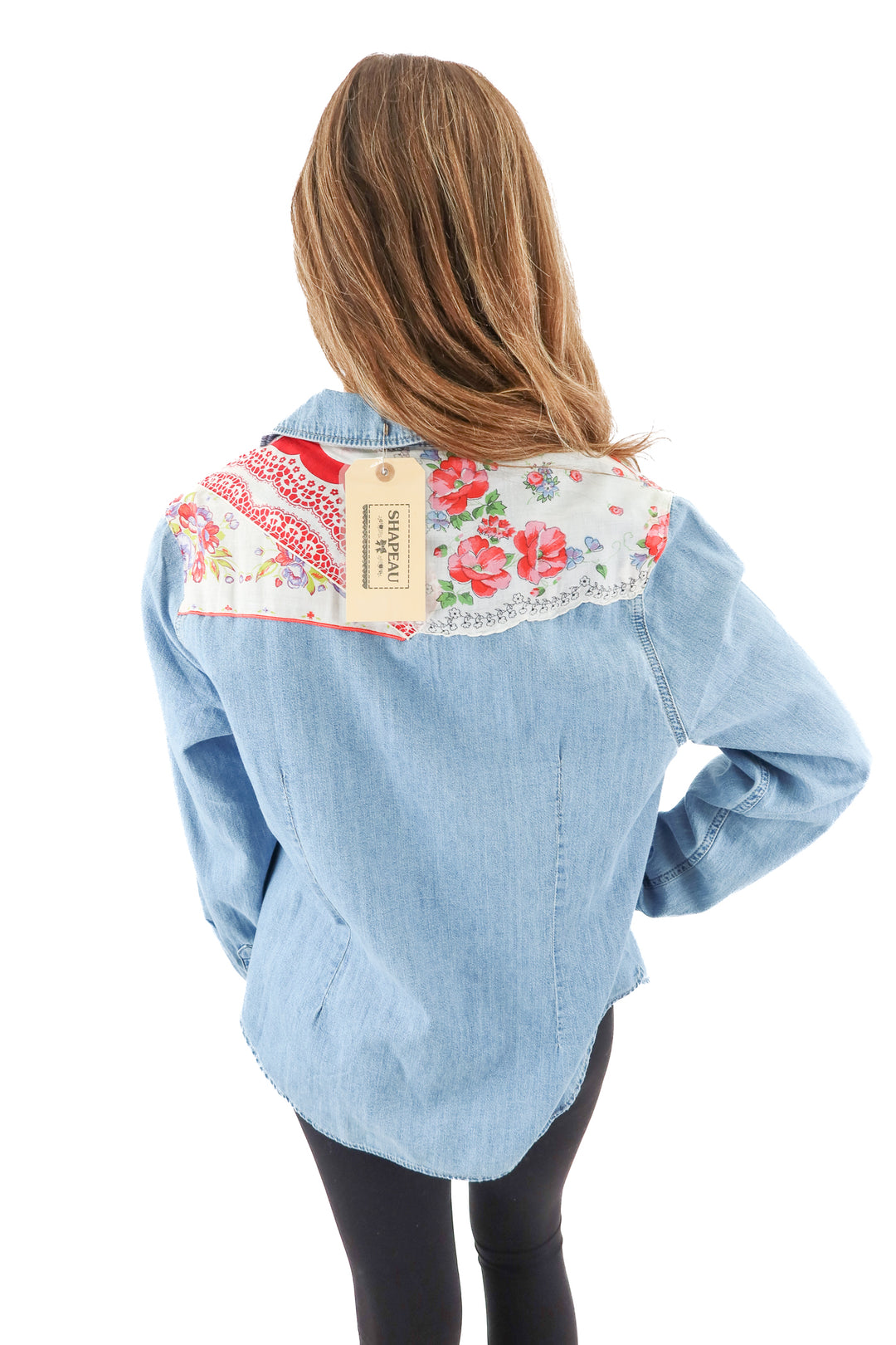shapeau denim/floral button up NWT (m; retail $350)