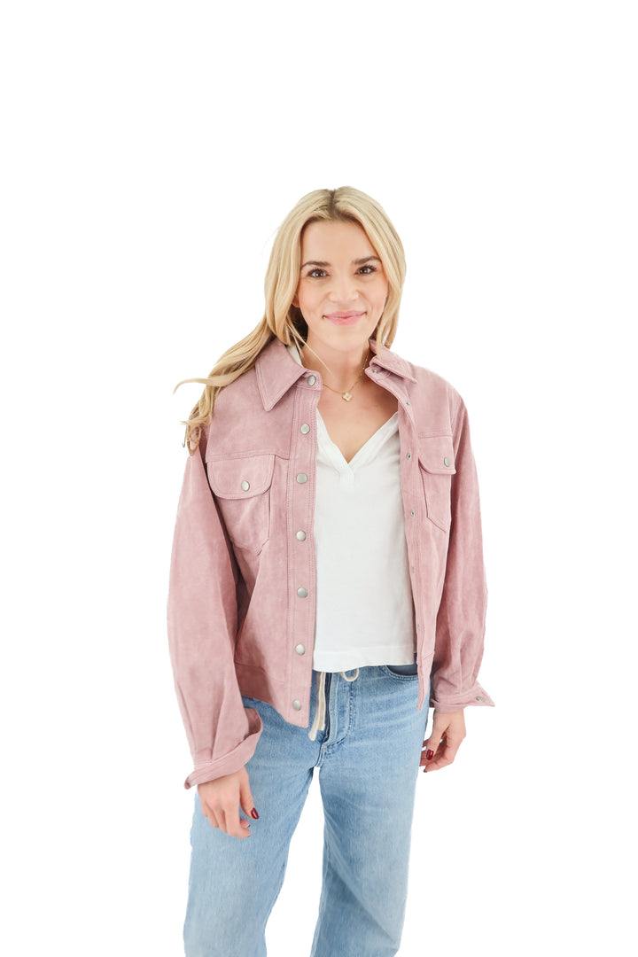 urban outfitters pink suede jacket NWT (xs; retail $199)