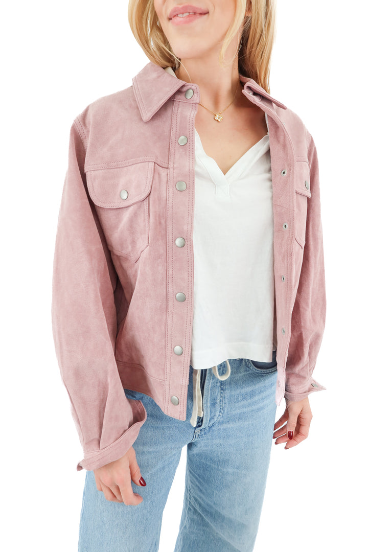 urban outfitters pink suede jacket NWT (xs; retail $199)