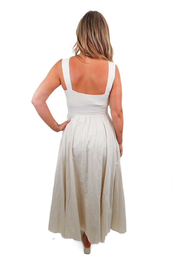 j.crew simple cream maxi dress (s; retail $90)