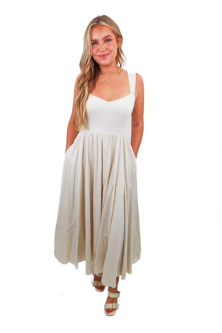 j.crew simple cream maxi dress (s; retail $90)