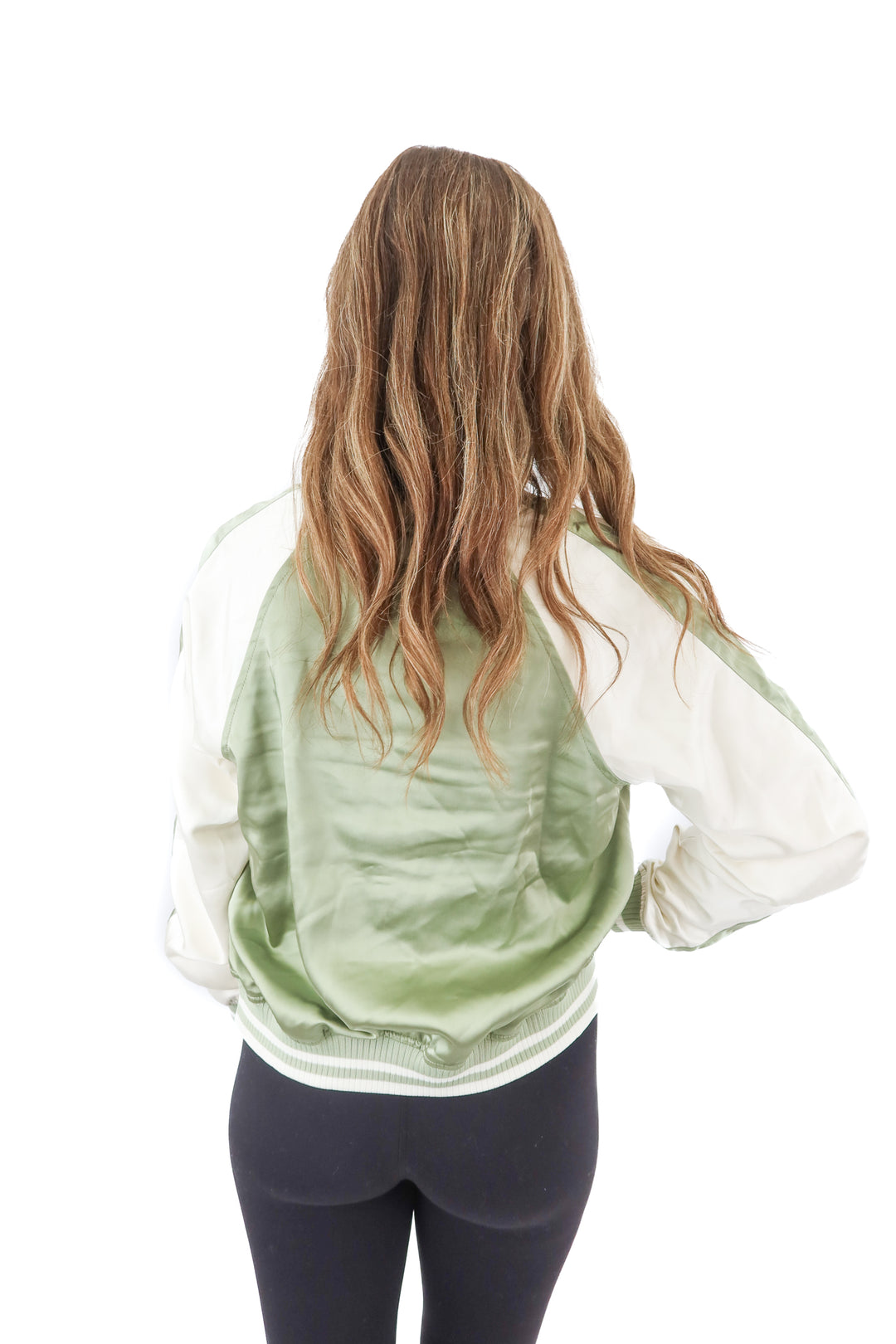 sanctuary green/white bomber jacket NWT (xs; retail $129)