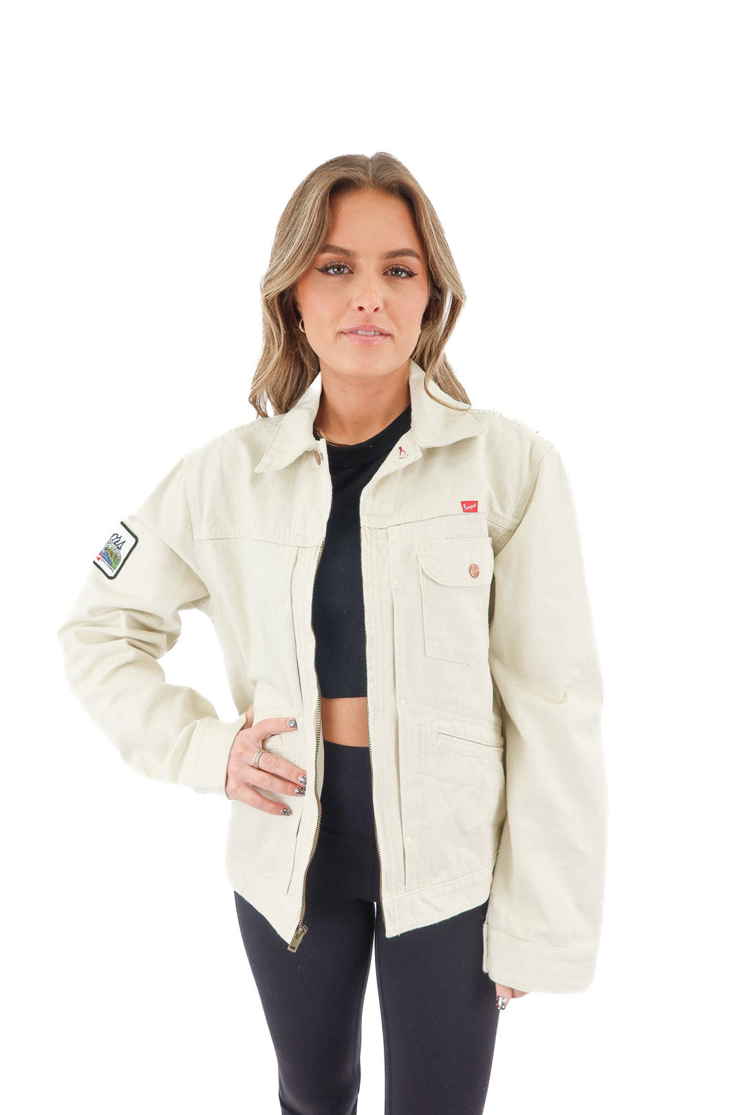 wrangler x coors beige denim jacket NWT (s; retail $124)