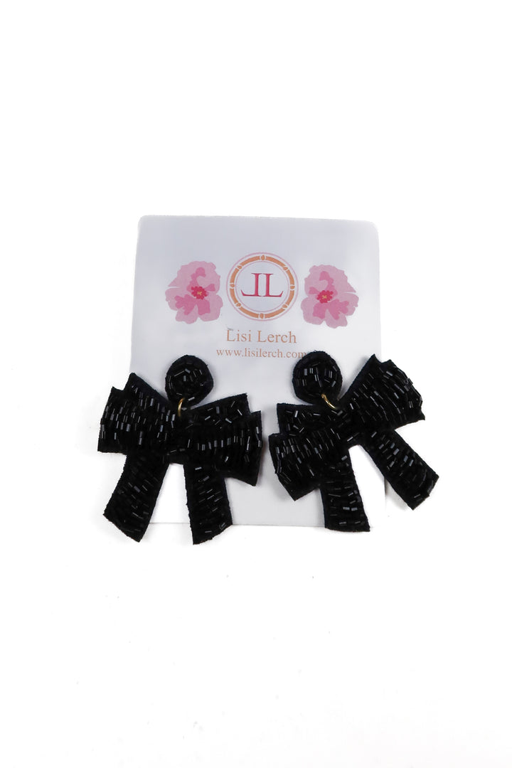 Lisi lerch black sparkly bow earrings