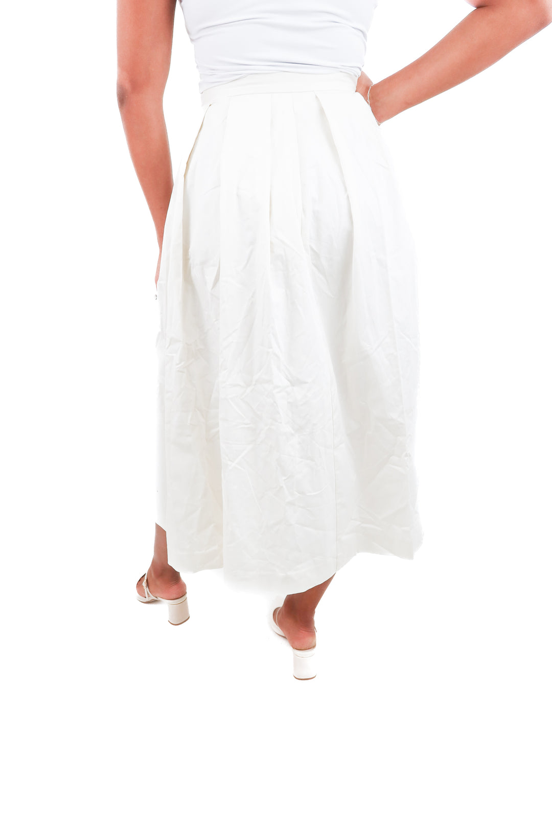 h&m cream pleated long skirt nwt (2)
