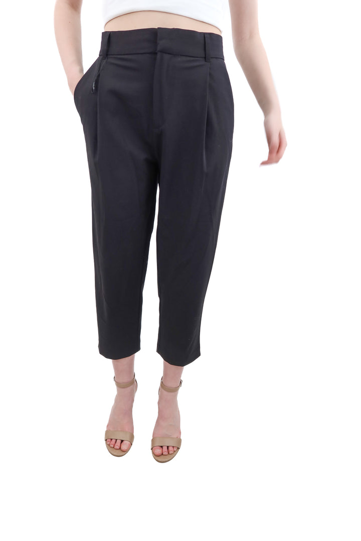 zara black cropped trousers (xs; retail $49)