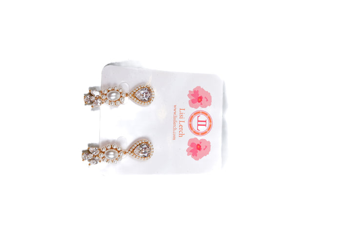 lisi lerch white diamond drop earrings