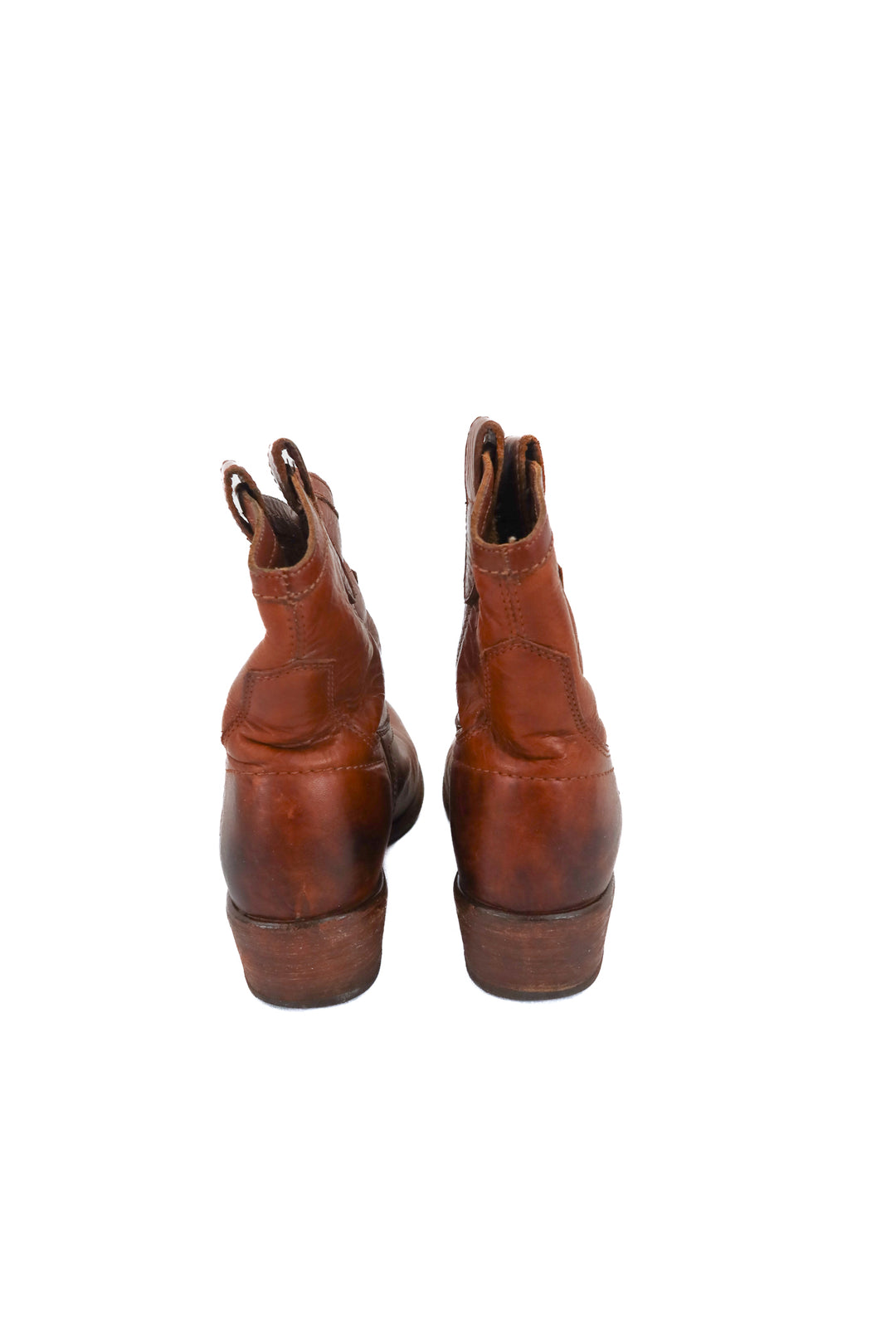 frye brown ankle booties (8; retail $200)