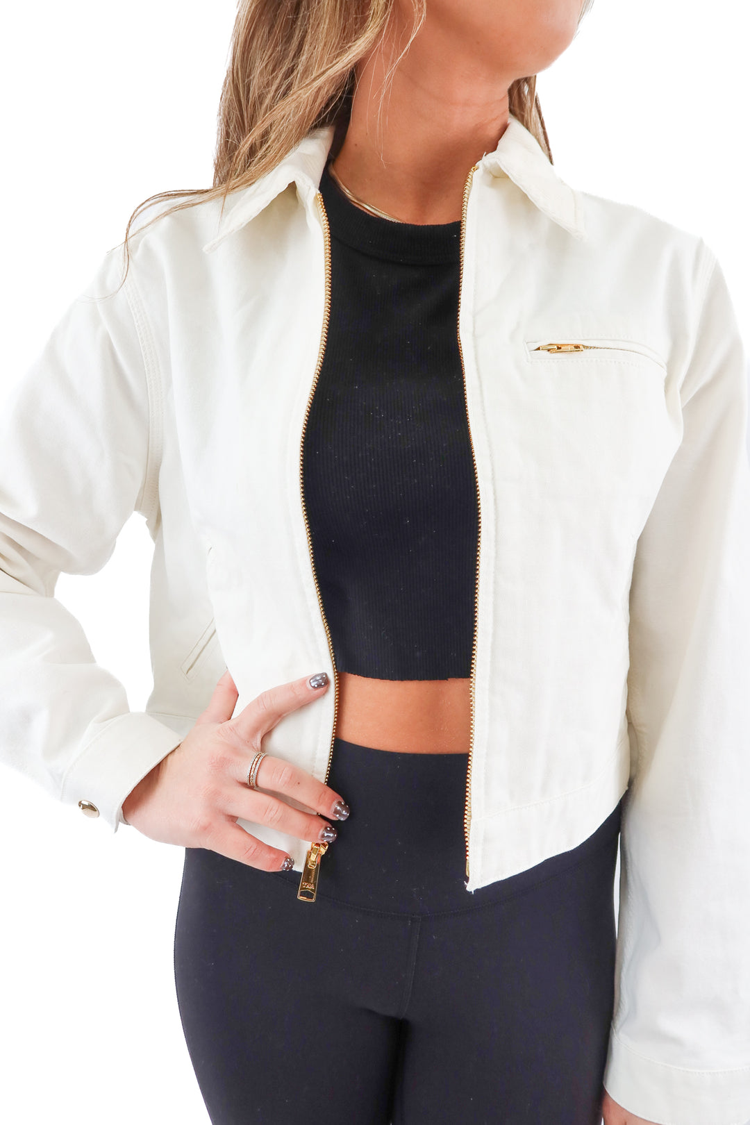 tna white jacket NWT (xs; retail $125)