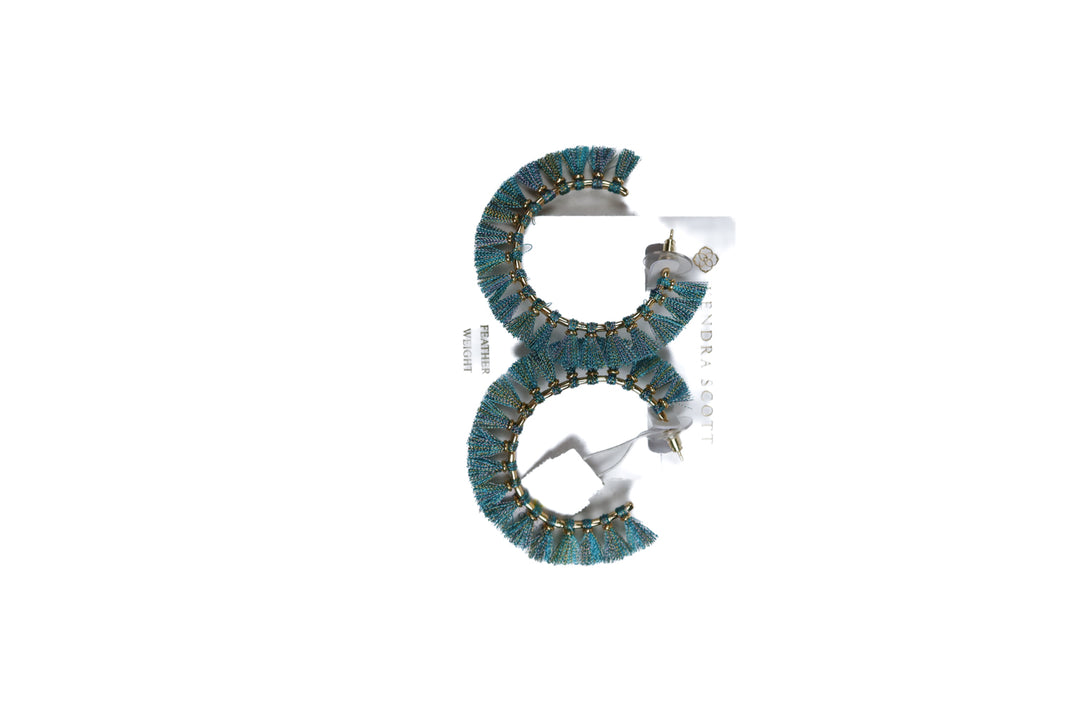Kendra Scott Blue Tassel Open Hoop Earrings NWT (retail $68)