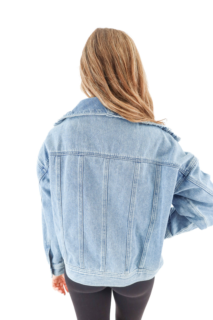 mary lawless lee x splendid denim zip up jacket (s; retail $168)