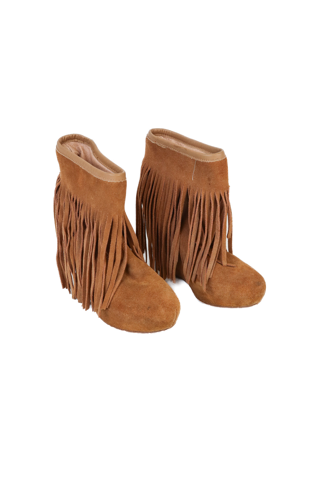 koolaburra brown fringe wedge booties (8)