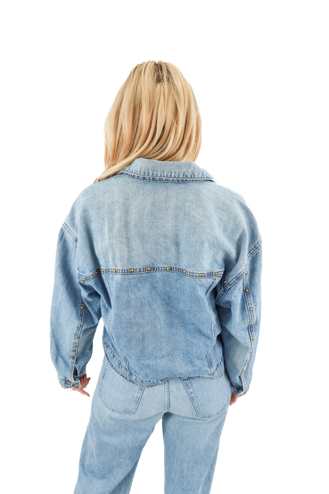 universal threads gold stud denim jacket (xs)