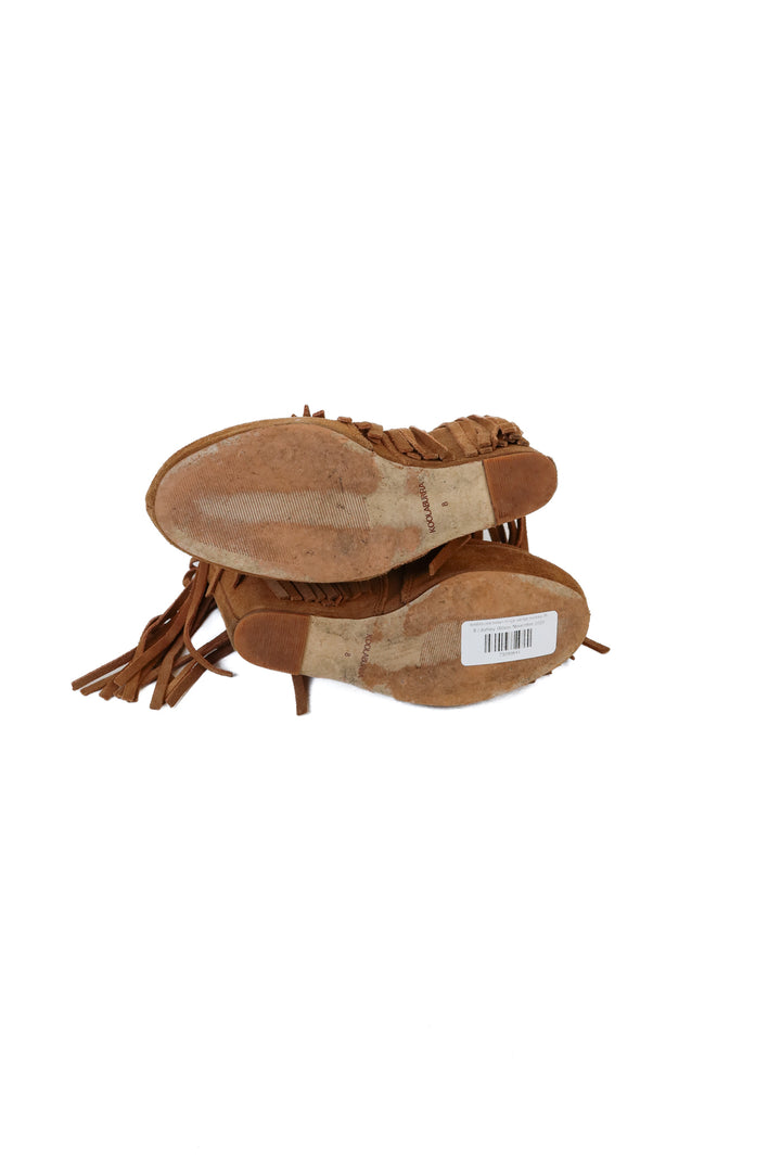 koolaburra brown fringe wedge booties (8)