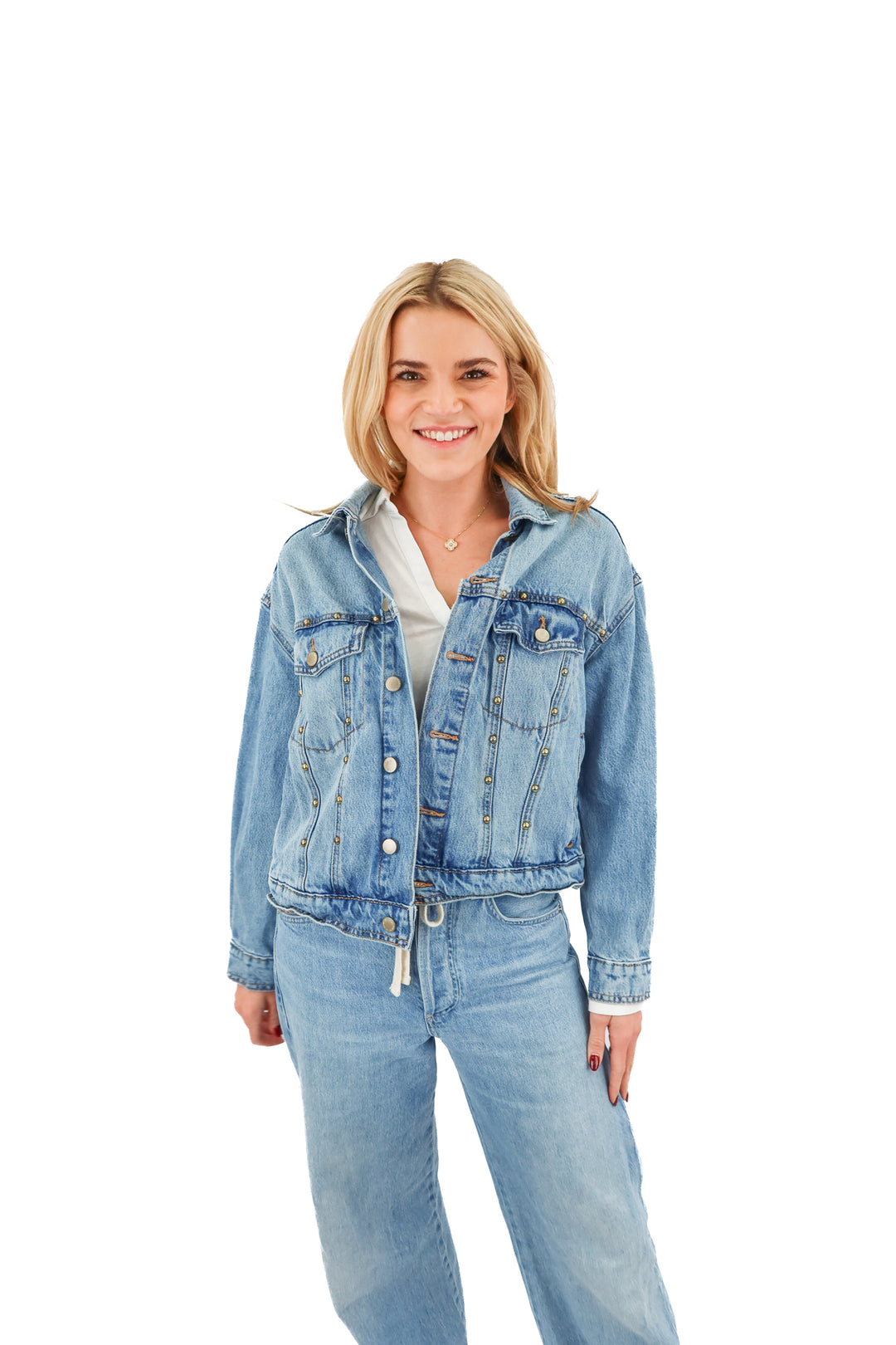 universal threads gold stud denim jacket (xs)