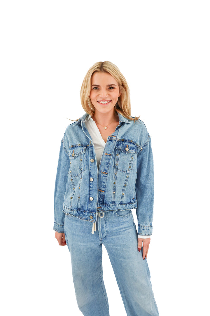universal threads gold stud denim jacket (xs)