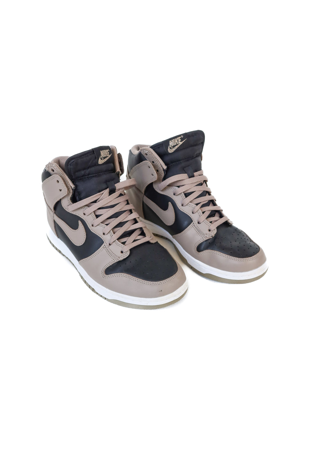 nike black and taupe sneakers (mens 8.5/womens 10)