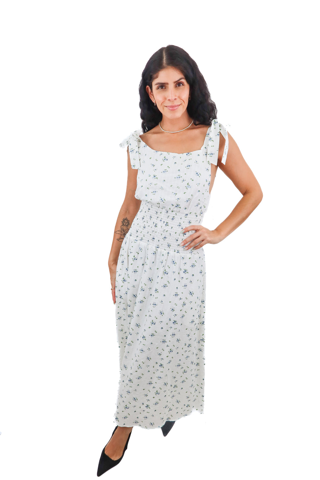Petal & Pup Leticia blue floral ditsy maxi dress NWT (XS; retail $119)