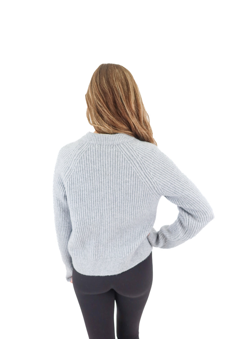 abercrombie & fitch grey knit cardigan (xs; retail $80)