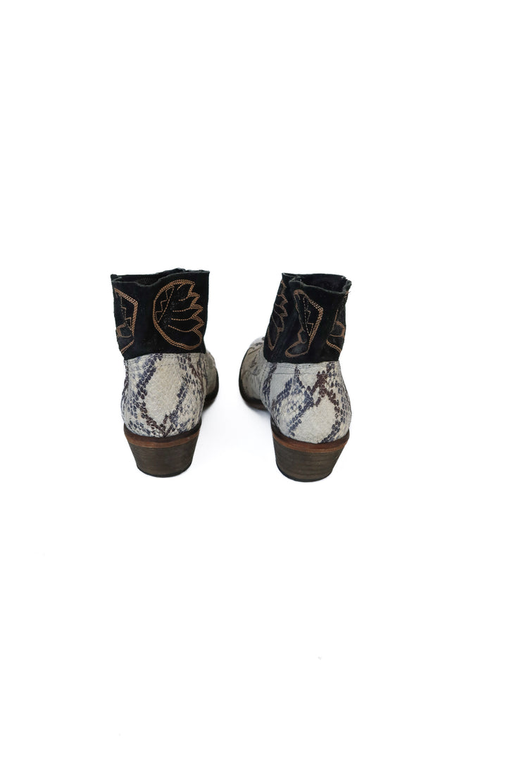 Free People Snakeskin and Black Booties (39)