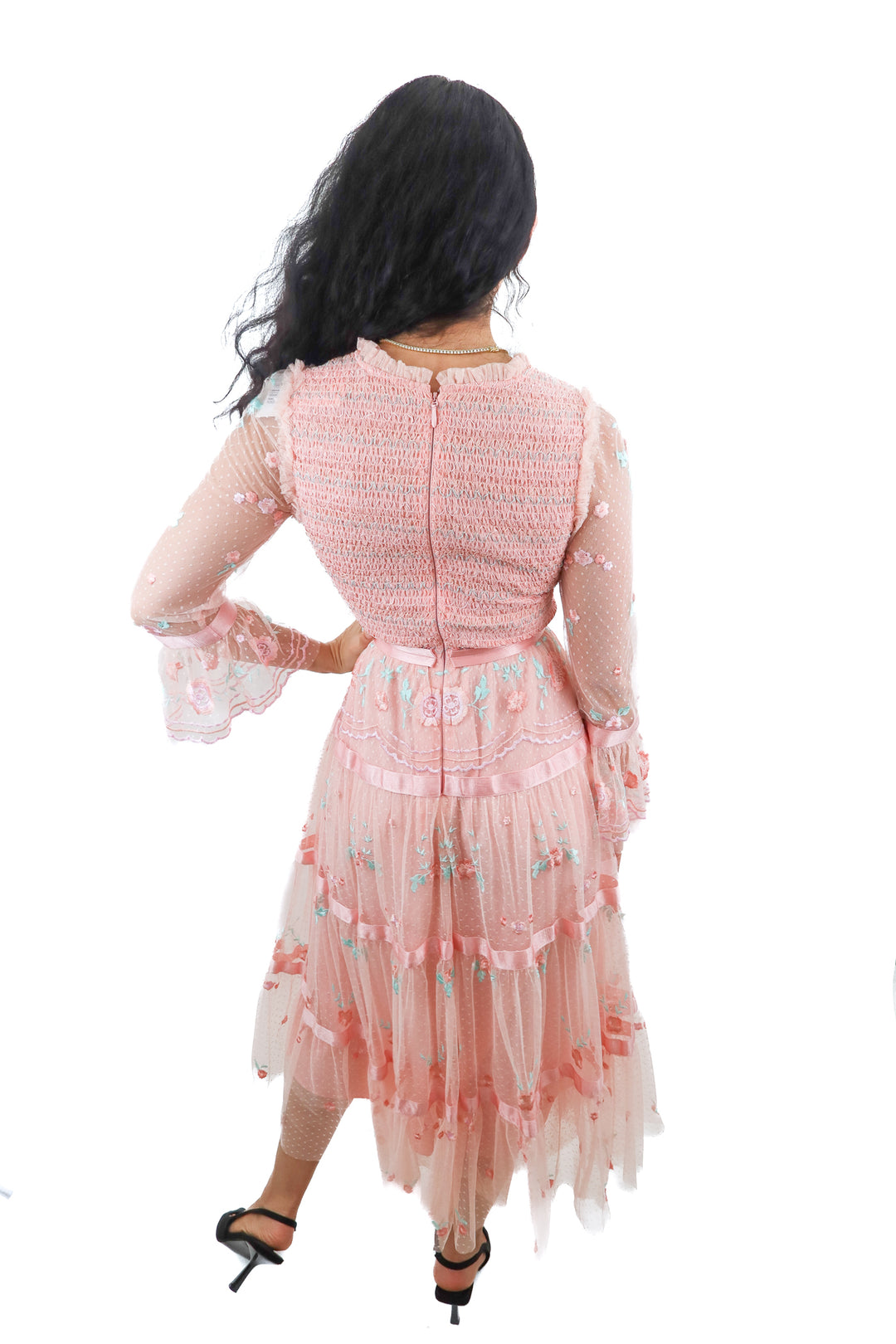 Ivy City Co. pink floral mockneck maxi dress NWT (XXS)