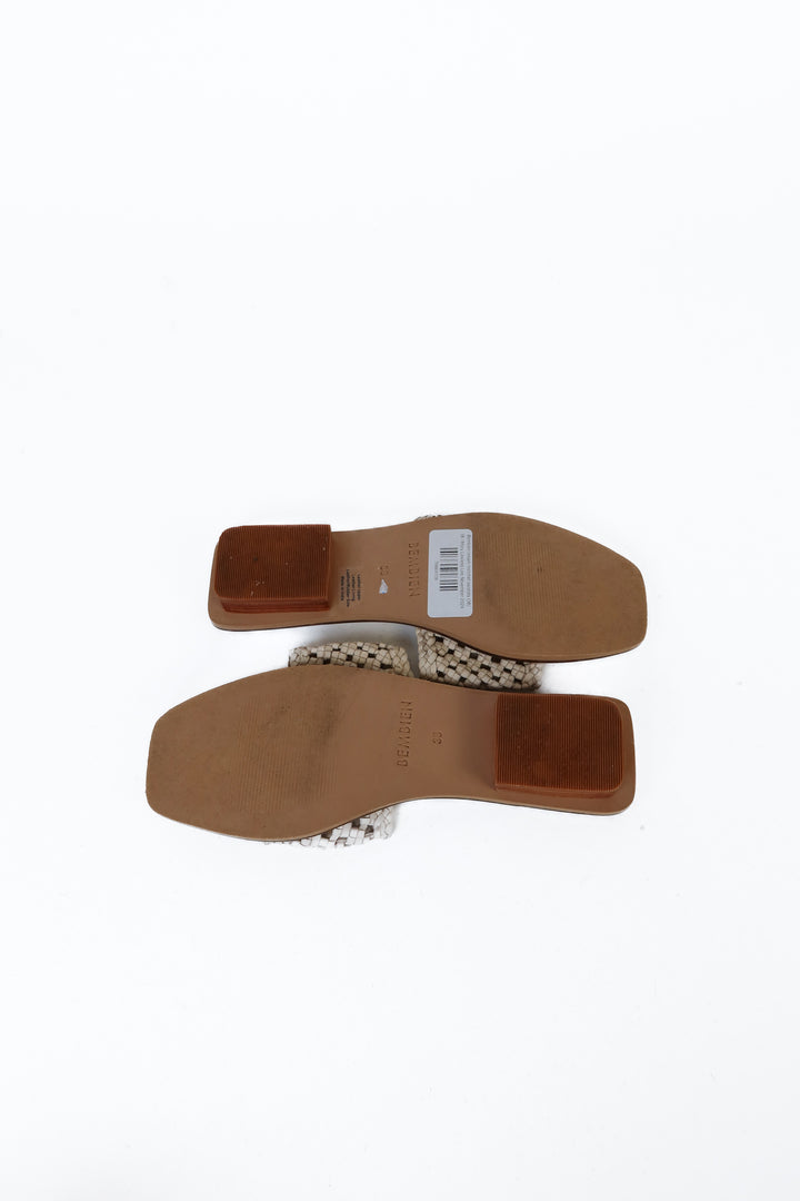 Bembien cream crotchet sandals (38; retail $195)