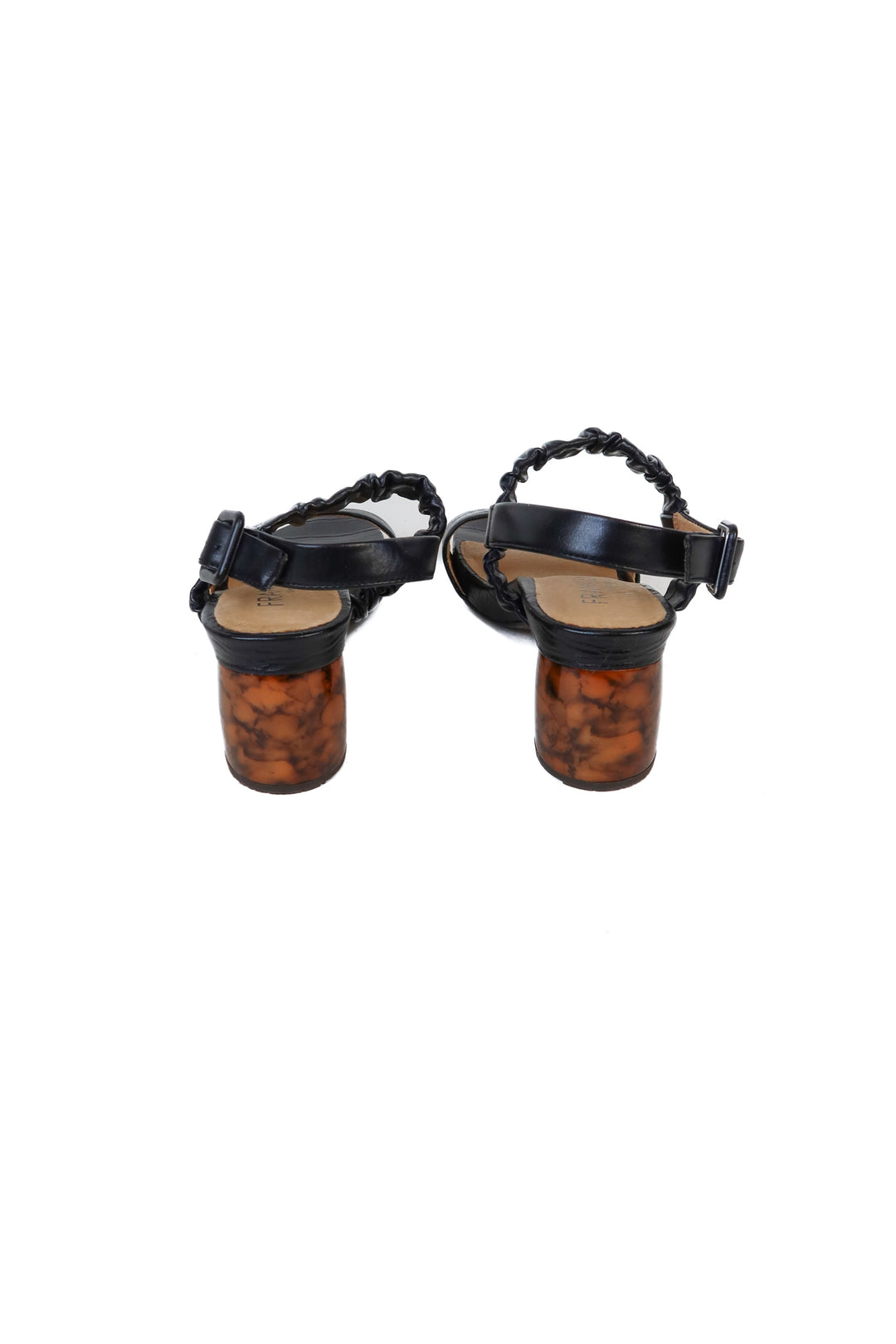 Frankie4 black croc and tortoise heels (7.5; retail $195)