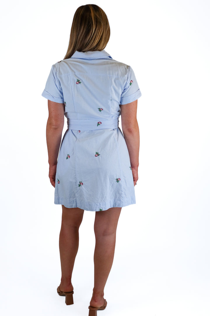 Hill House Home Light Blue Floral Dress (S)
