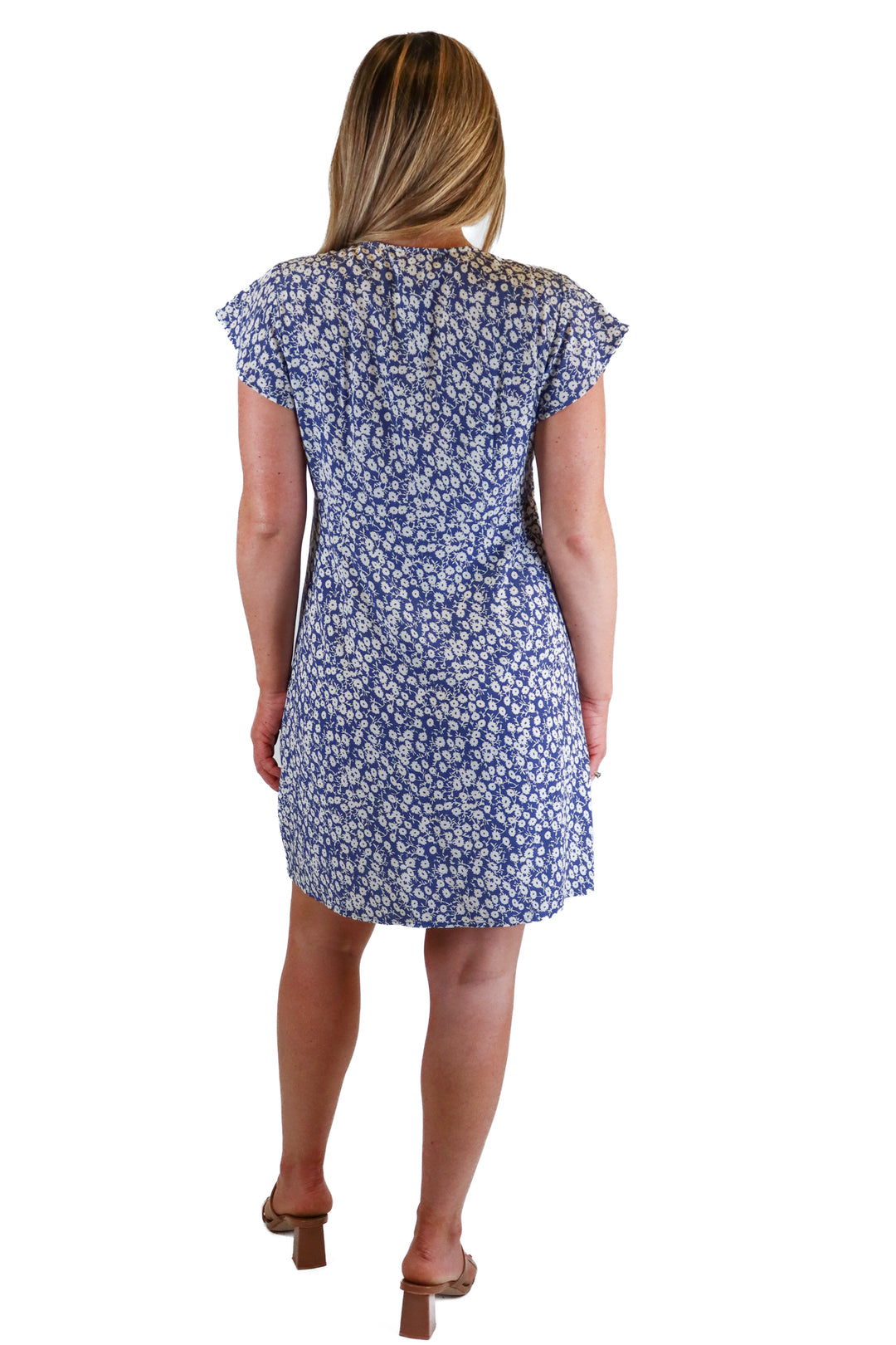 Rails Short-Sleeve Periwinkle Silk Floral Dress (S; retail $298)
