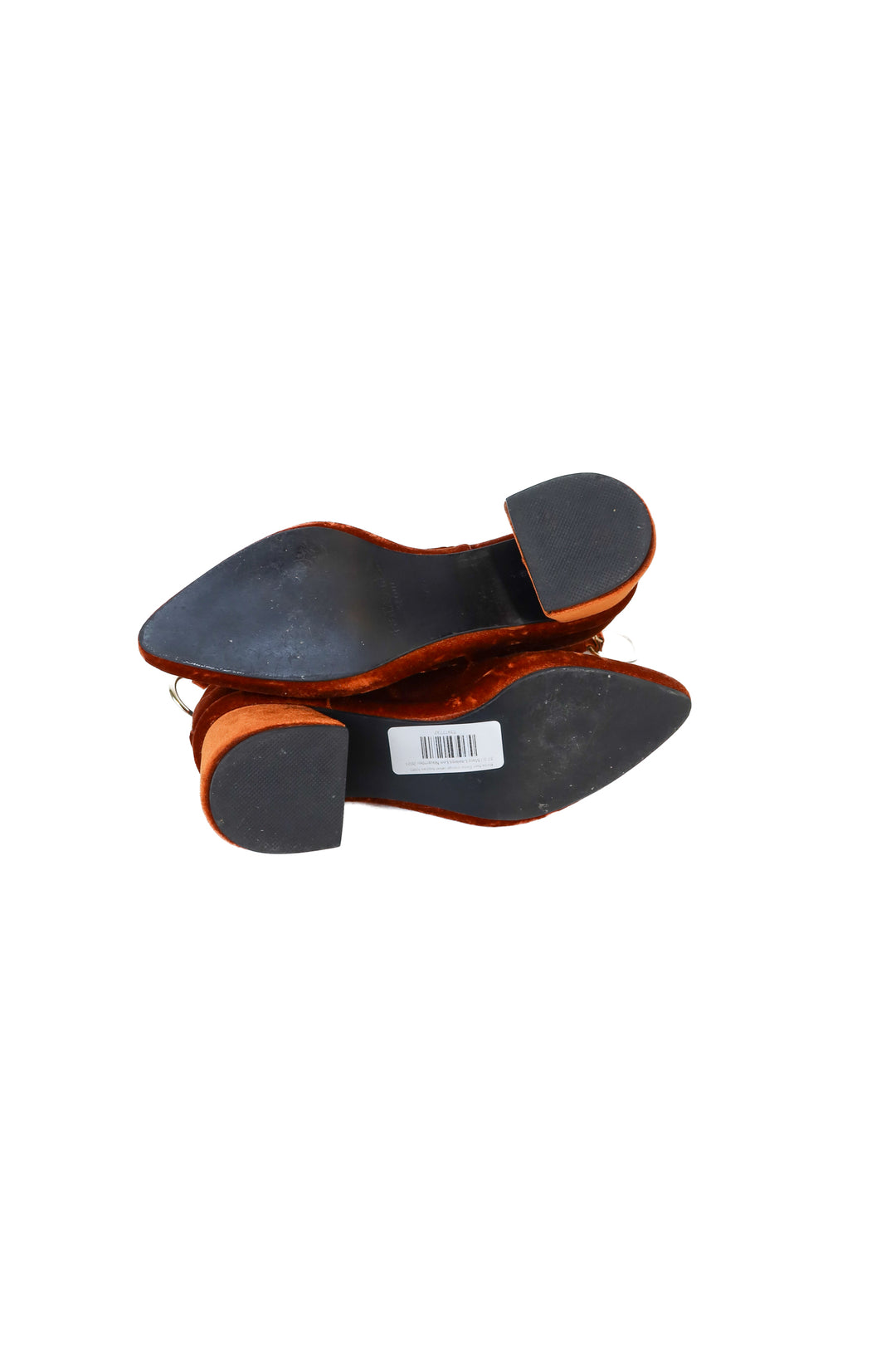 Reike Nen Seoul orange velvet booties NWOT (37.5/ US 7-7.5; retail $395)