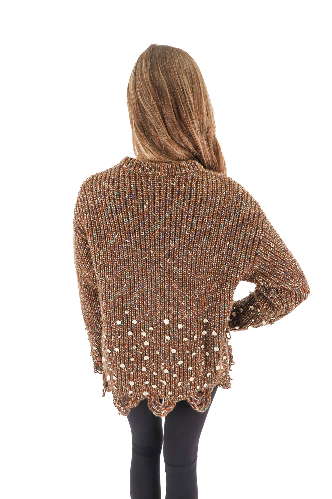 zara brown beaded/rhinestone sweater NWT (xs/s; retail $89.90)