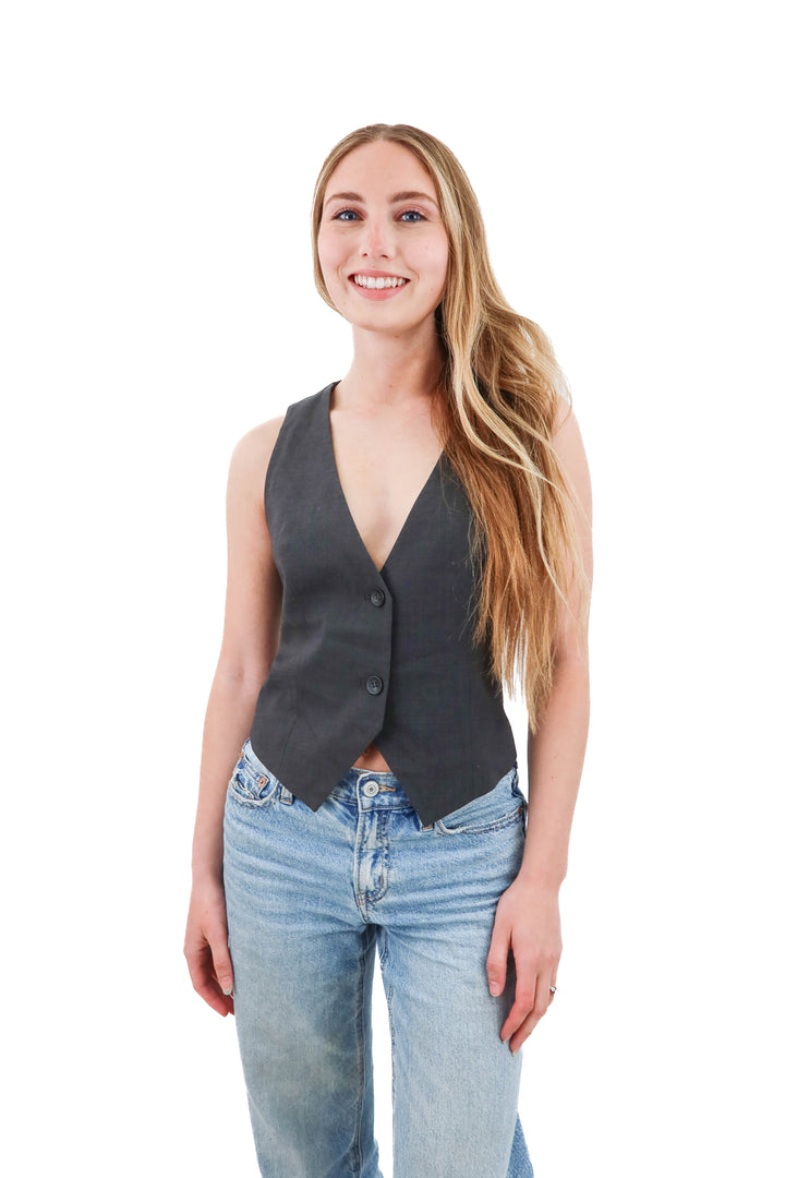 zara gray vest (xs)