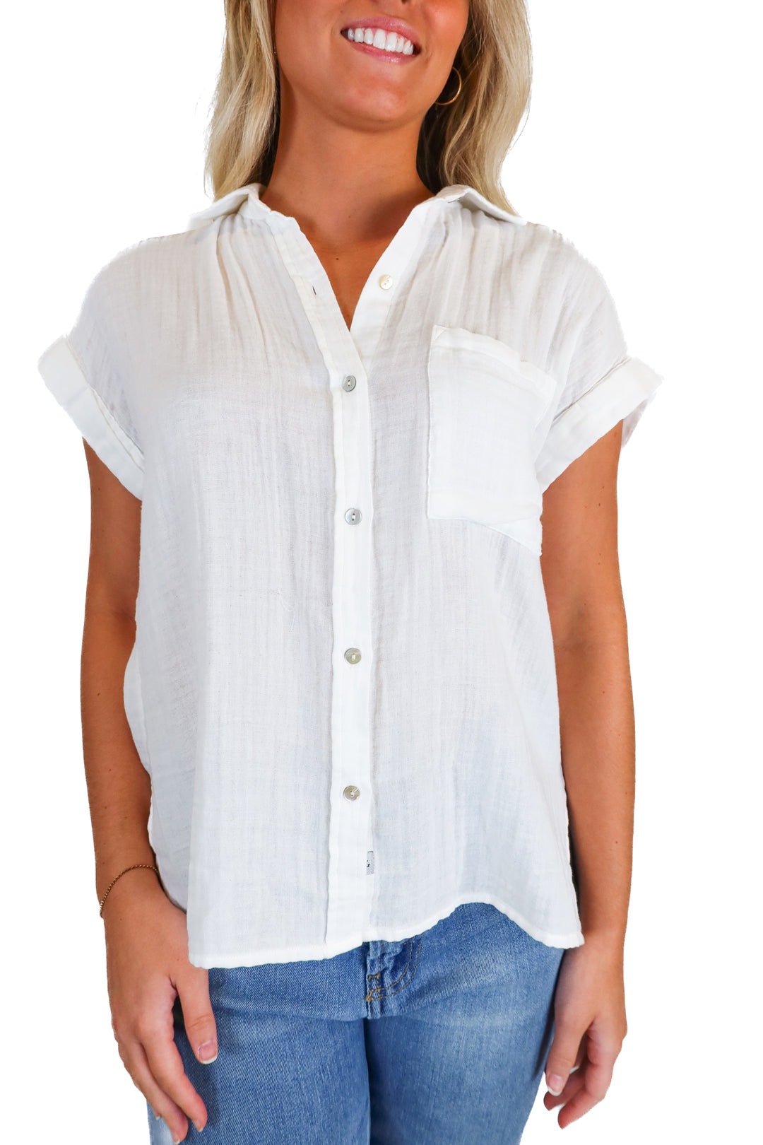 Rails White Short Sleeve Shirt (S)