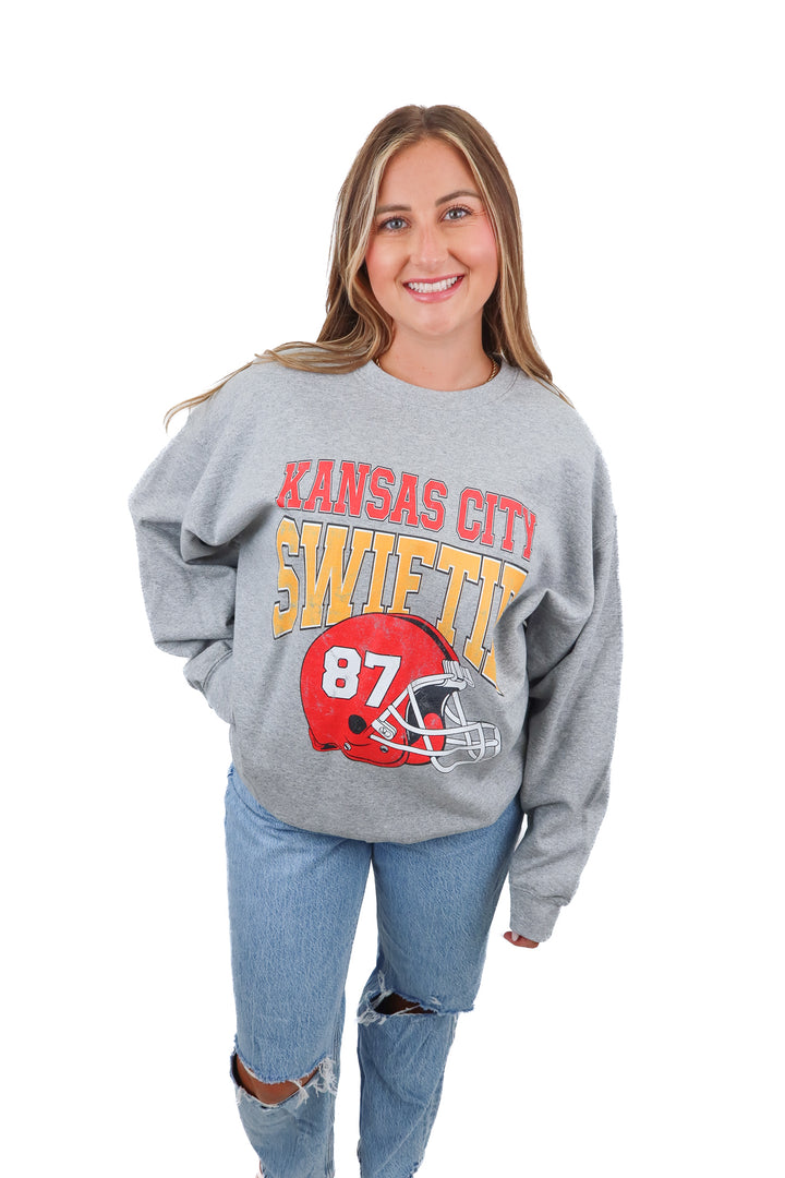 kansas city swiftie grey crewneck (XL)