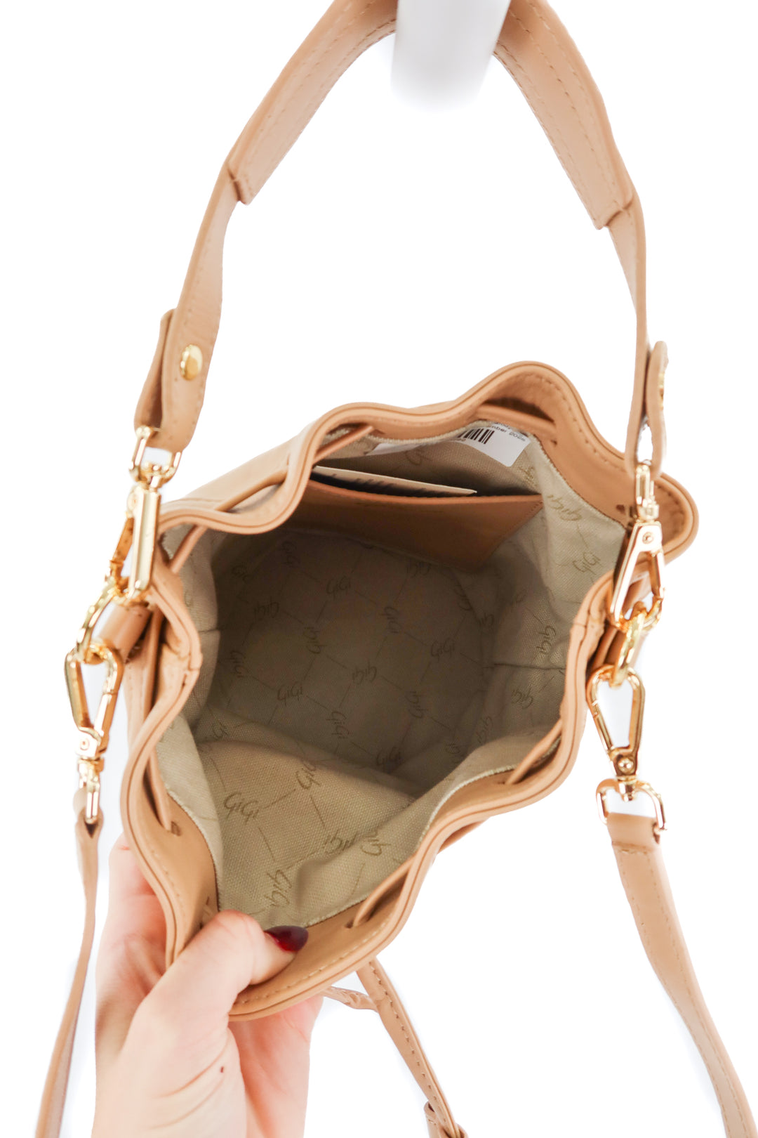 GiGi new york tan bucket crossbody bag (retail $425)