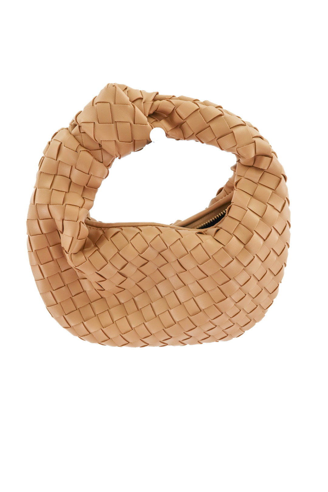urban expressions tan vegan leather weave knot handbag