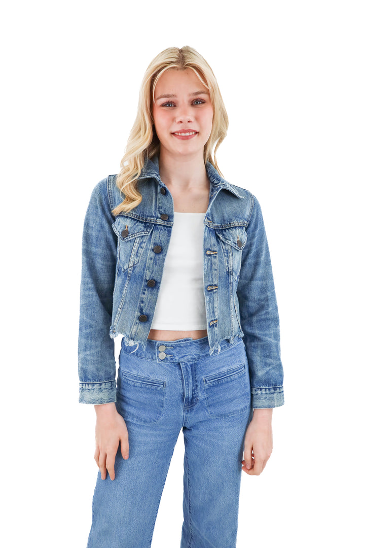 able cropped denim jacket (xs; retail $88)