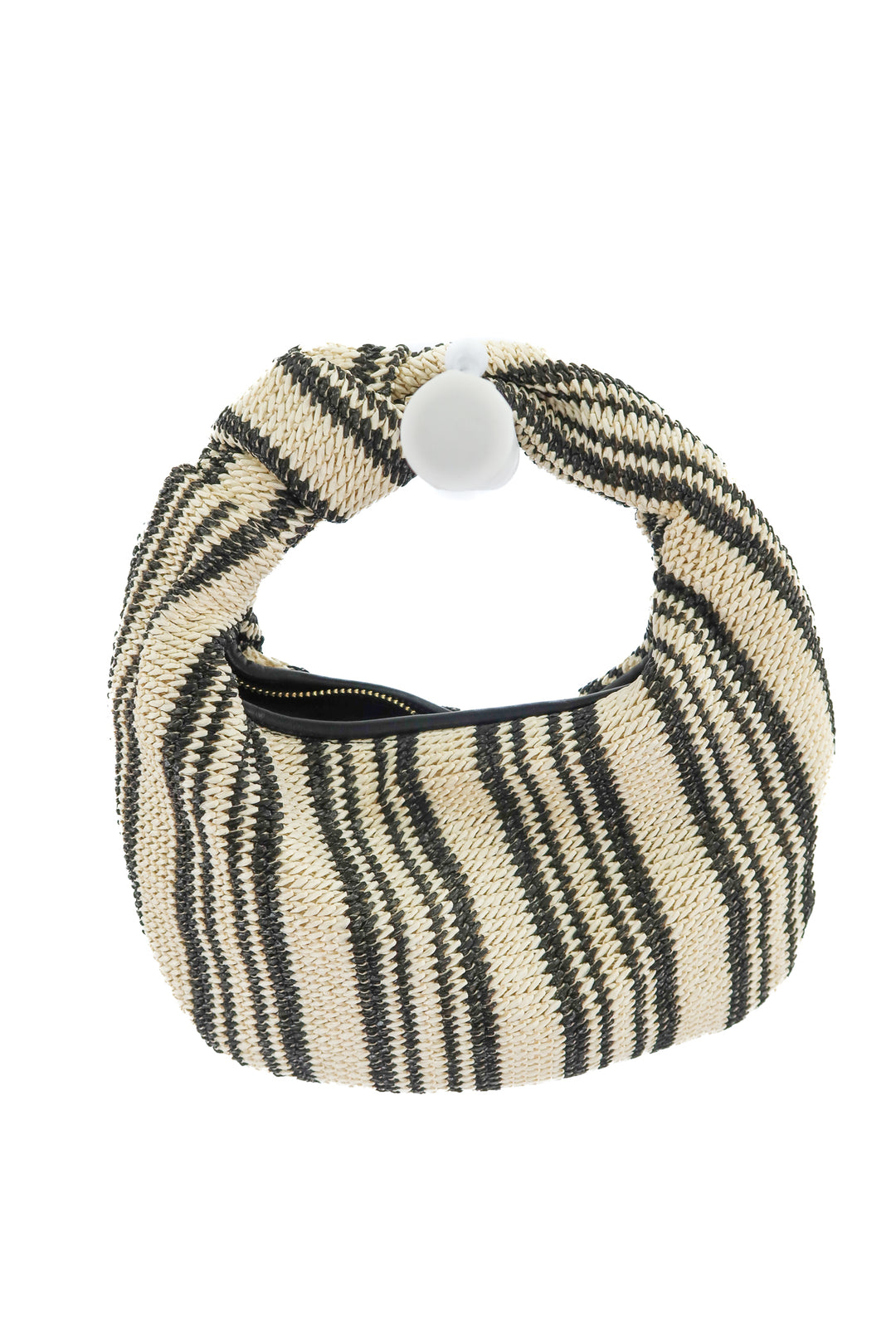urban expressions black and white striped woven knot handbag