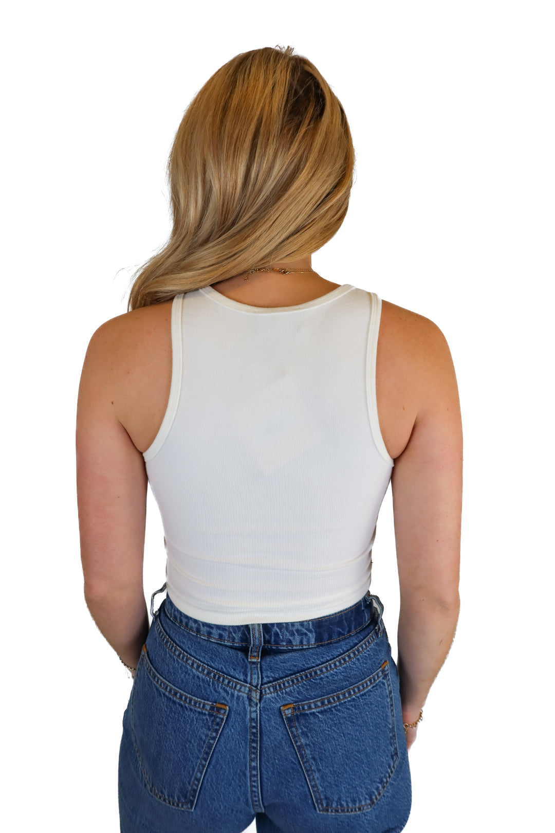 Kittenish off white racerback cropped tank NWT (S)