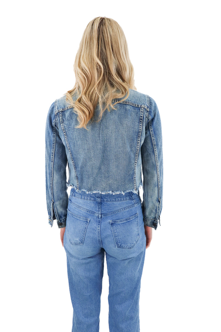 able cropped denim jacket (xs; retail $88)