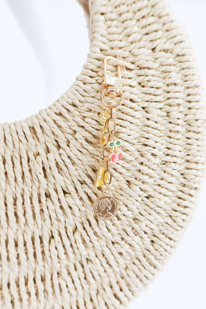madison west neutral raffia weave handbag