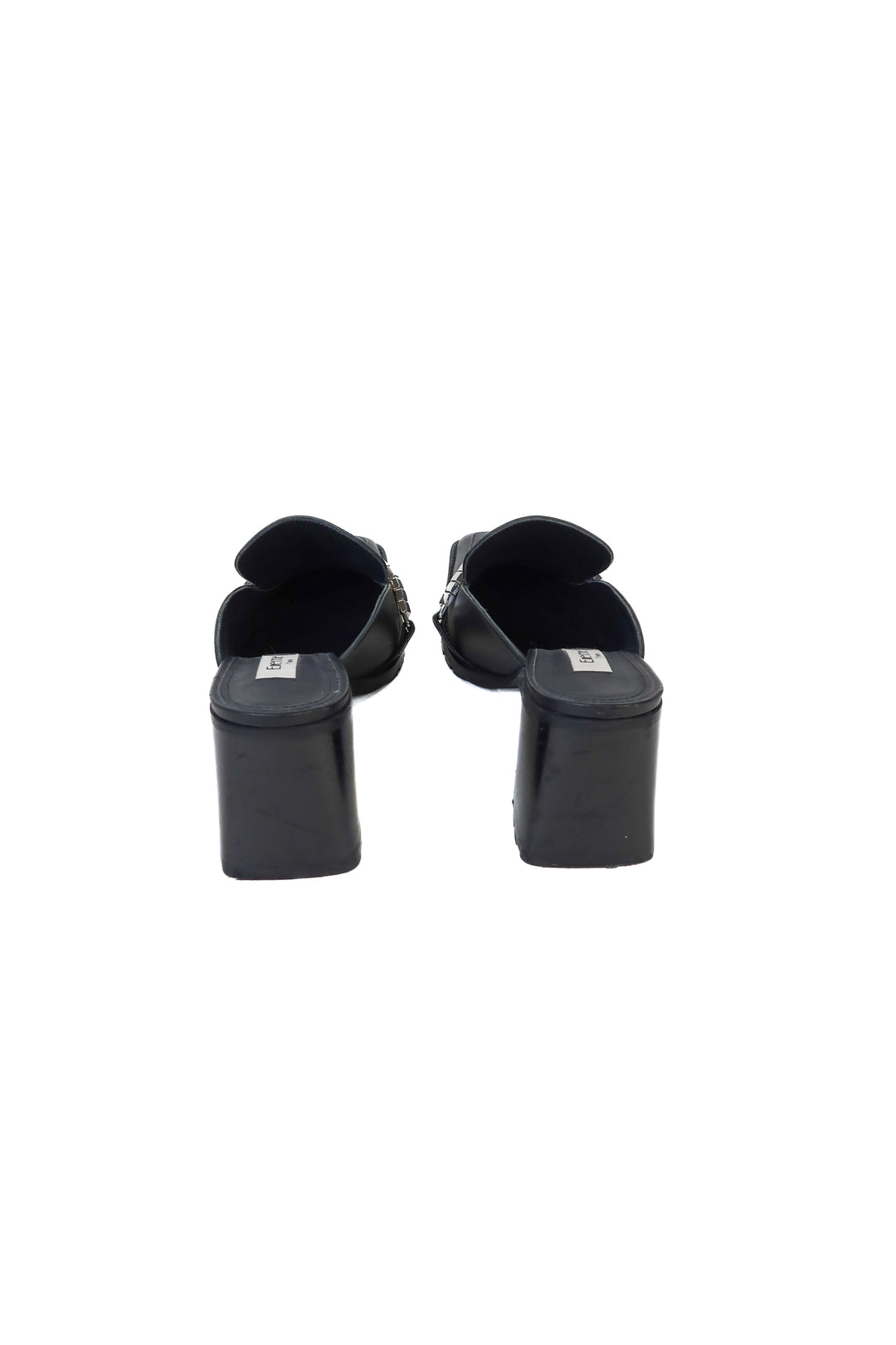Elleme Paris black slip on loafer style heels (38/ US 7.5-8; retail $516)